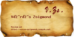 Vörös Zsigmond névjegykártya