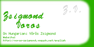 zsigmond voros business card